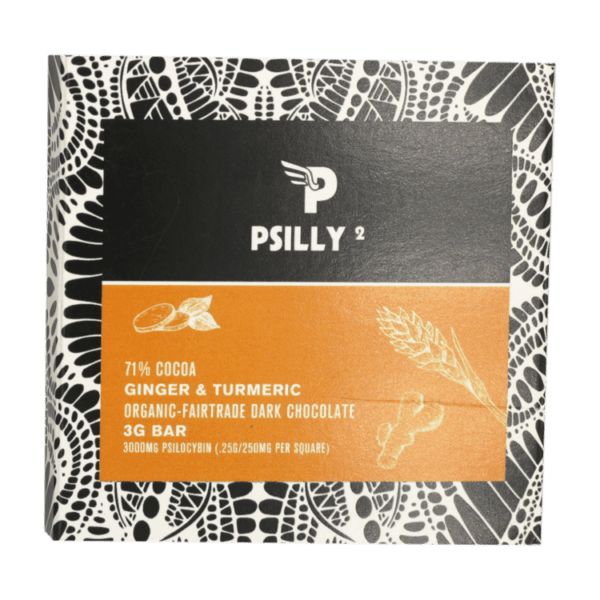 Psilly - Dark Chocolate Bar - Ginger & Turmeric | Buy Mushrooms Online Canada